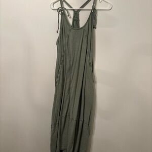 Anthropologie Green Halter Sundress Casual Maxi